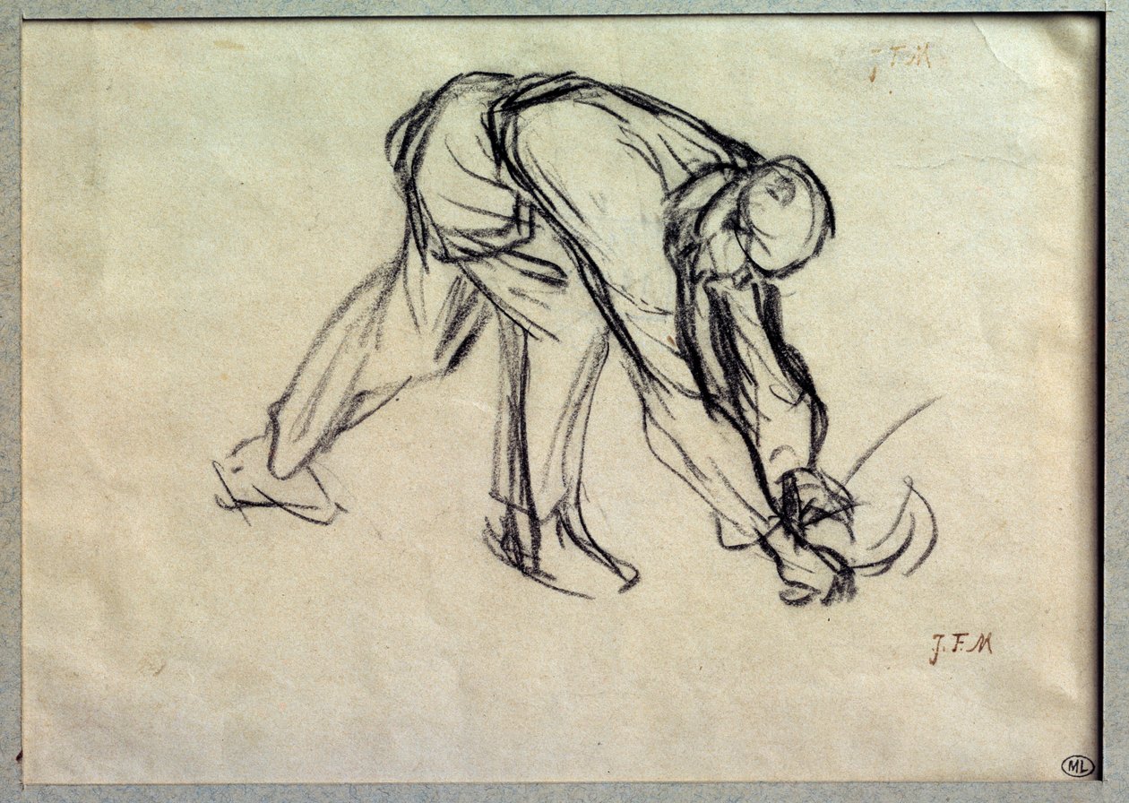 Jean Francois Millet (1814-1875) előkészítő aratás rajza 19. századi Párizs, Louvre Múzeum alkotó: Jean Francois Millet