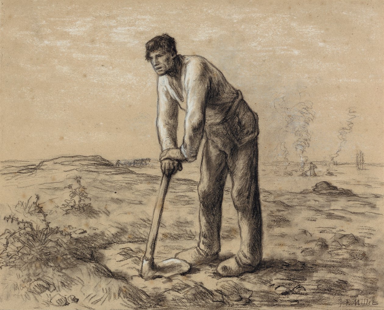 Ember kapával, 1860-62 körül alkotó: Jean Francois Millet