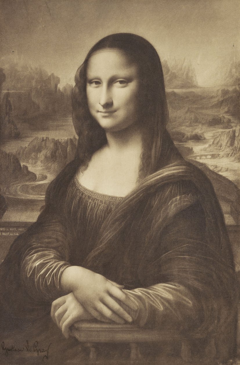 Köles rajz a Mona Lisaról, 1854-55 (albumén ezüst nyomat) alkotó: Jean Francois Millet