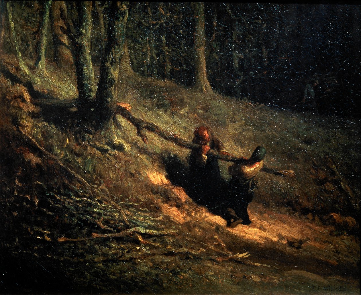 Parasztlányok bozótfával Les Charbonnieres, 1852 alkotó: Jean Francois Millet