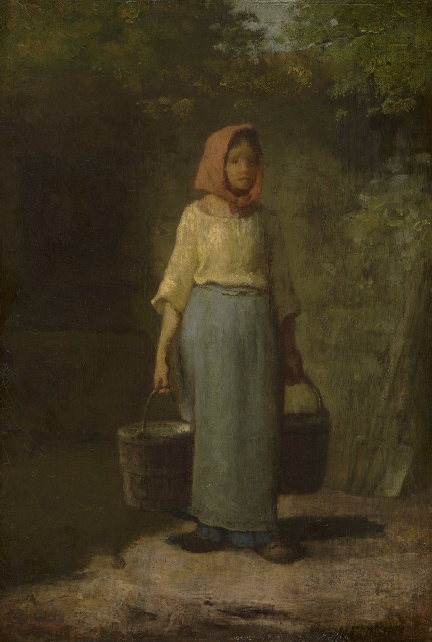 A kútból visszatérő parasztlány, 1860 körül alkotó: Jean Francois Millet