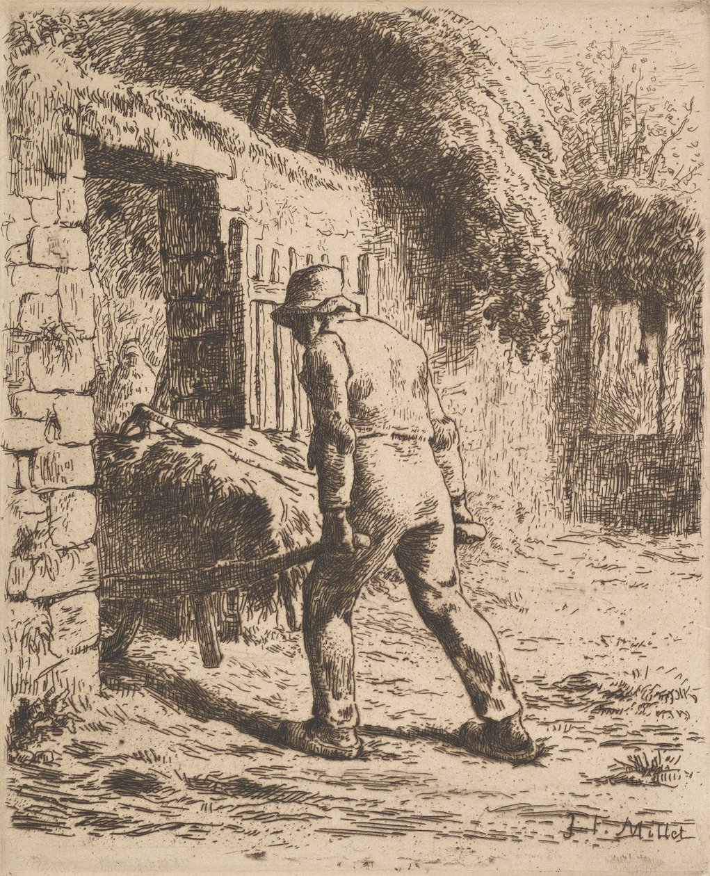 Talicskát toló paraszt, 1855 alkotó: Jean Francois Millet