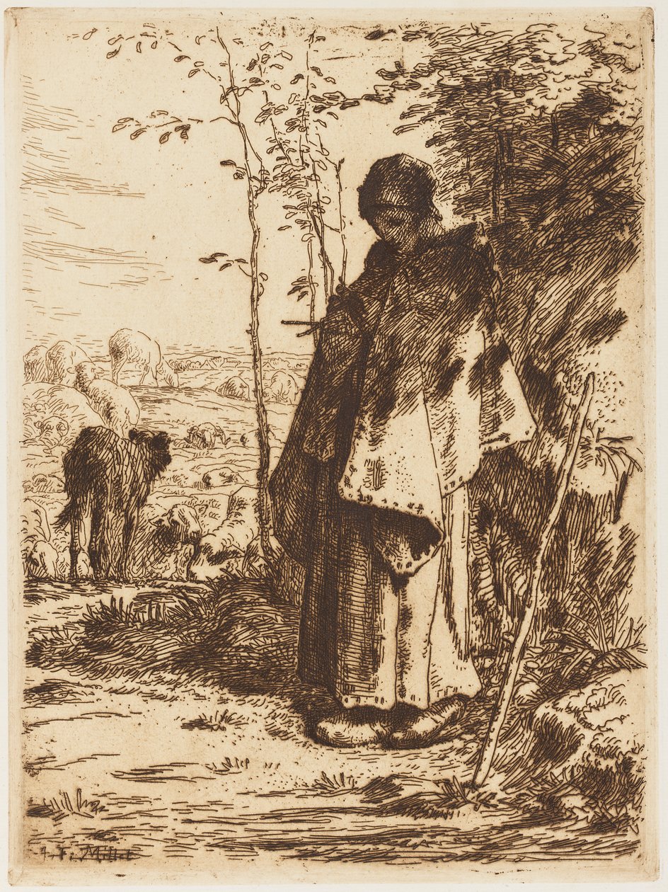 Pásztorlány kötés alkotó: Jean Francois Millet