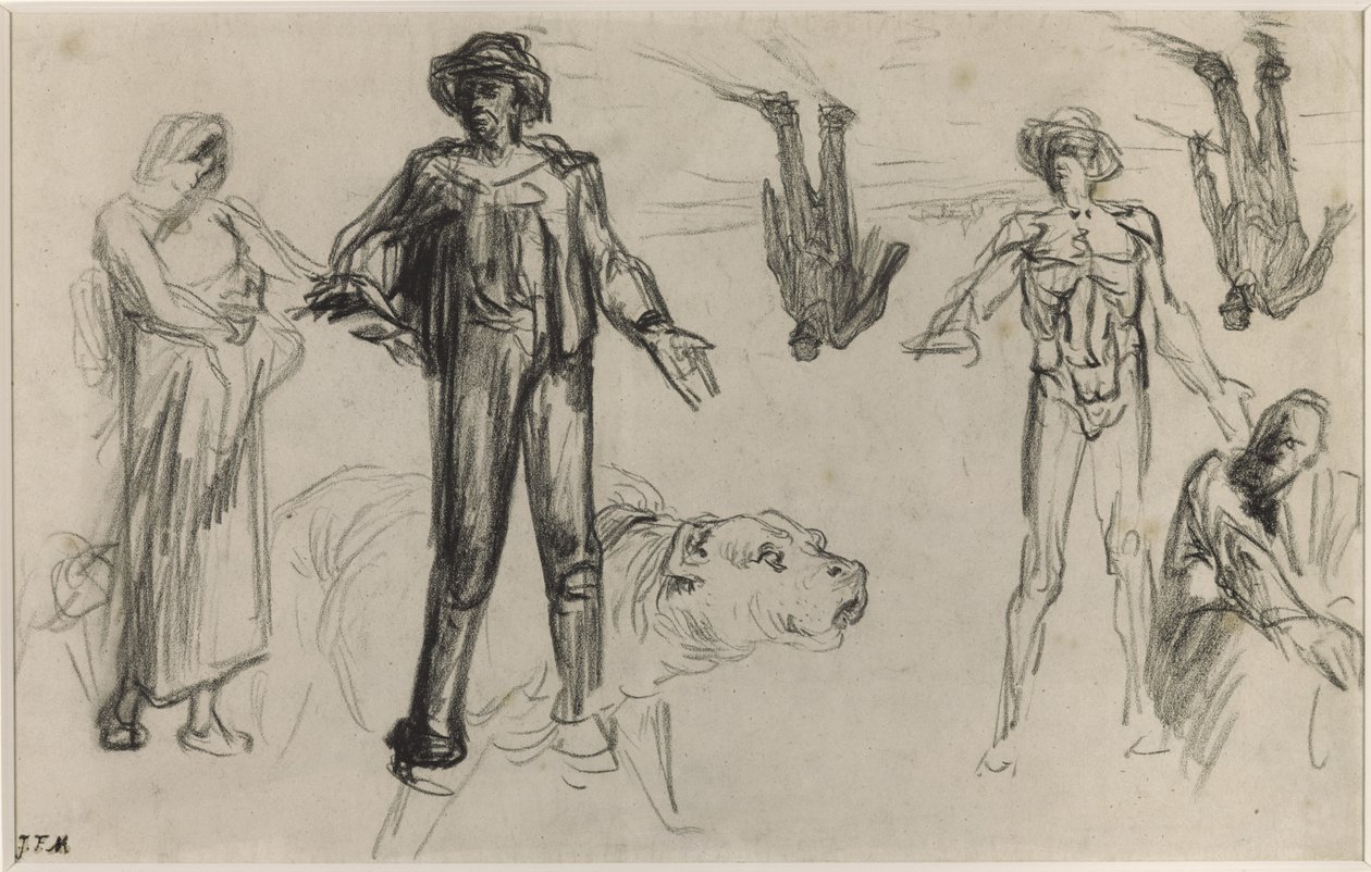 Tanulmányok pihenő betakarítóknak (konte zsírkréta papíron) alkotó: Jean Francois Millet