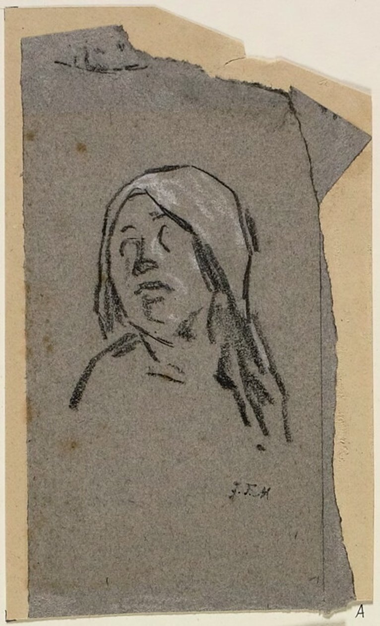 Tanulmány a női fejről alkotó: Jean Francois Millet