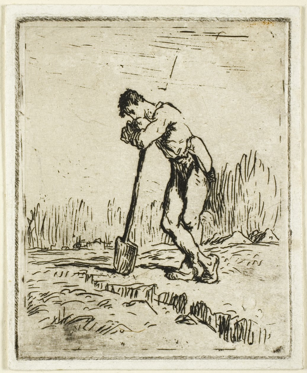 Az ásójára támaszkodó ember alkotó: Jean Francois Millet