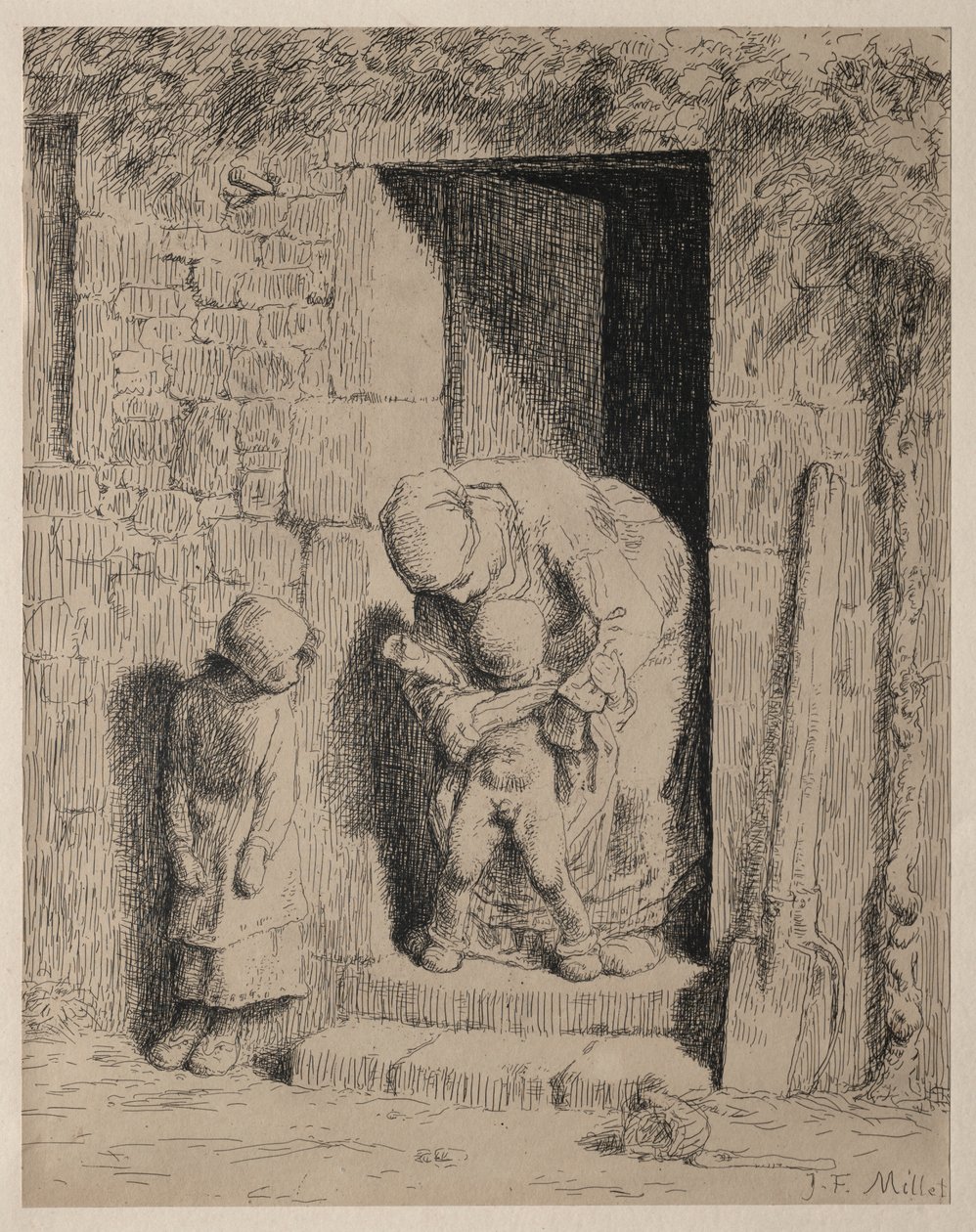 Az anyai óvintézkedés alkotó: Jean Francois Millet