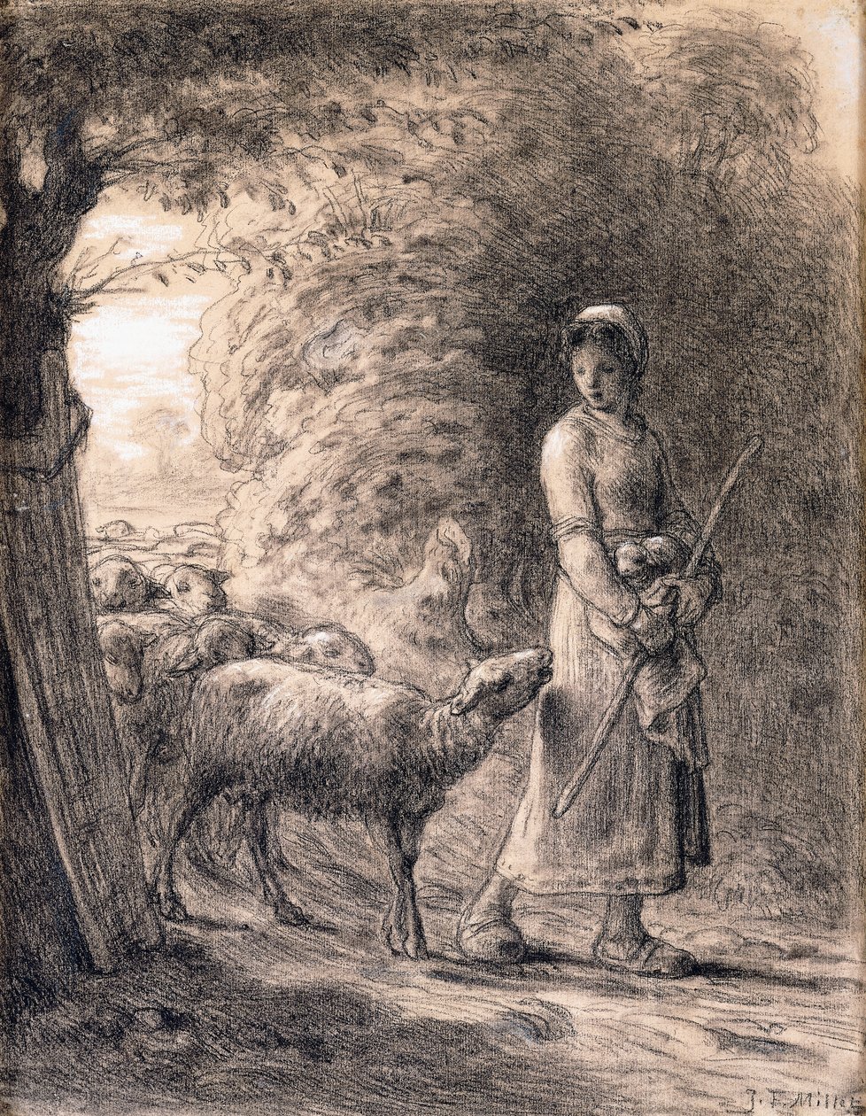 Az újszülött bárány, 1860 körül alkotó: Jean Francois Millet