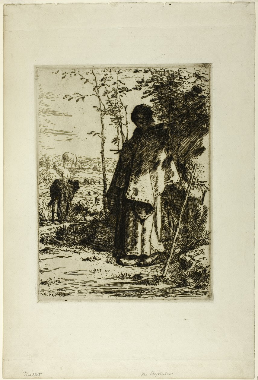 A pásztorlány kötése alkotó: Jean Francois Millet