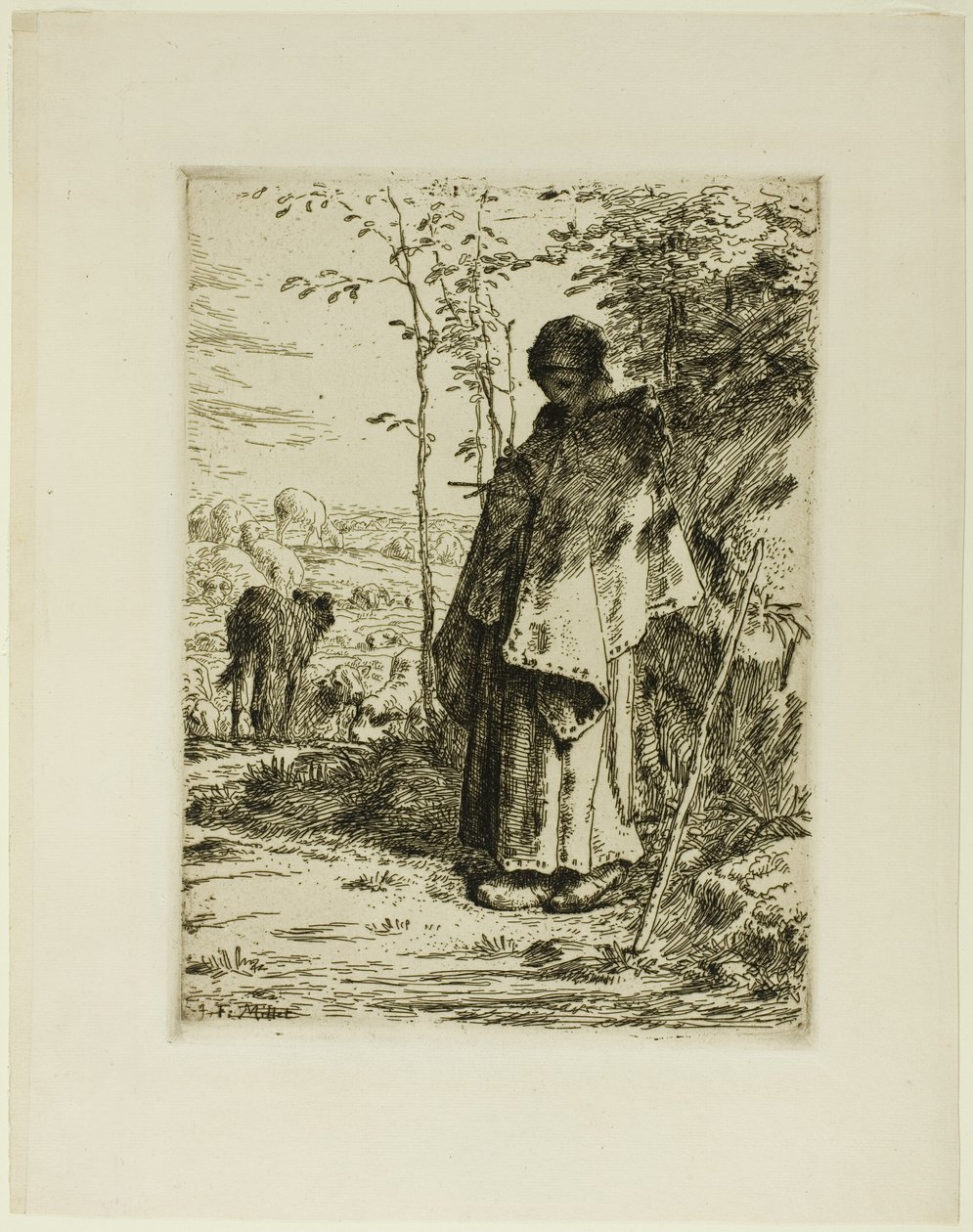 A pásztorlány kötése alkotó: Jean Francois Millet