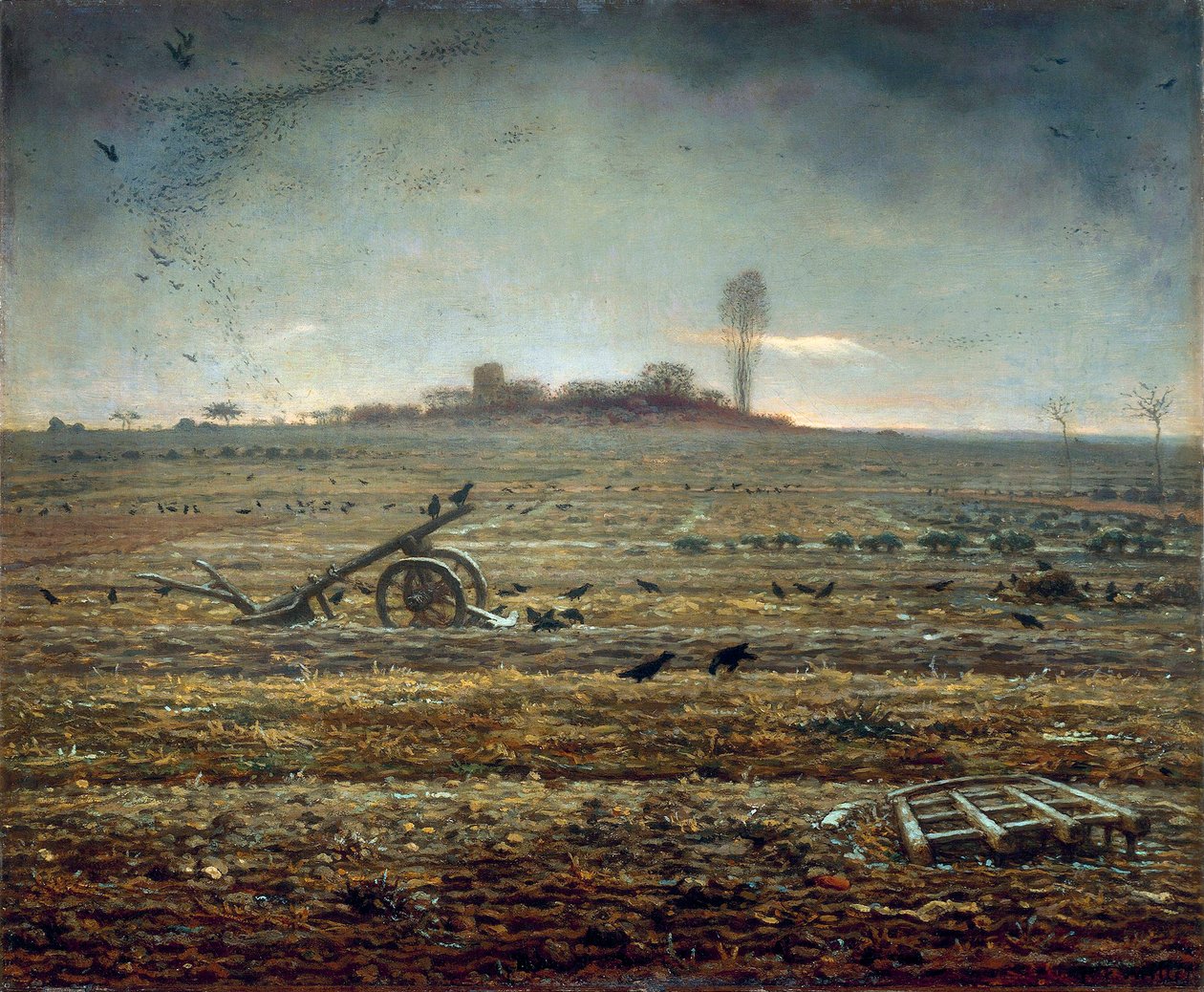 Chailly síksága boronával és ekével (olaj, vászon alkotó: Jean Francois Millet