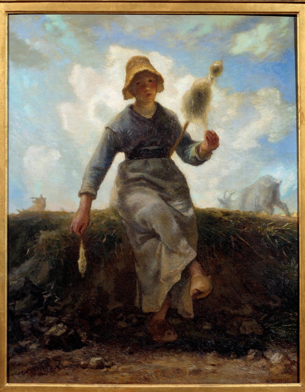 A fonó, auvergne-i kecskepásztor. Jean Francois Millet (1814-1875) festménye alkotó: Jean Francois Millet