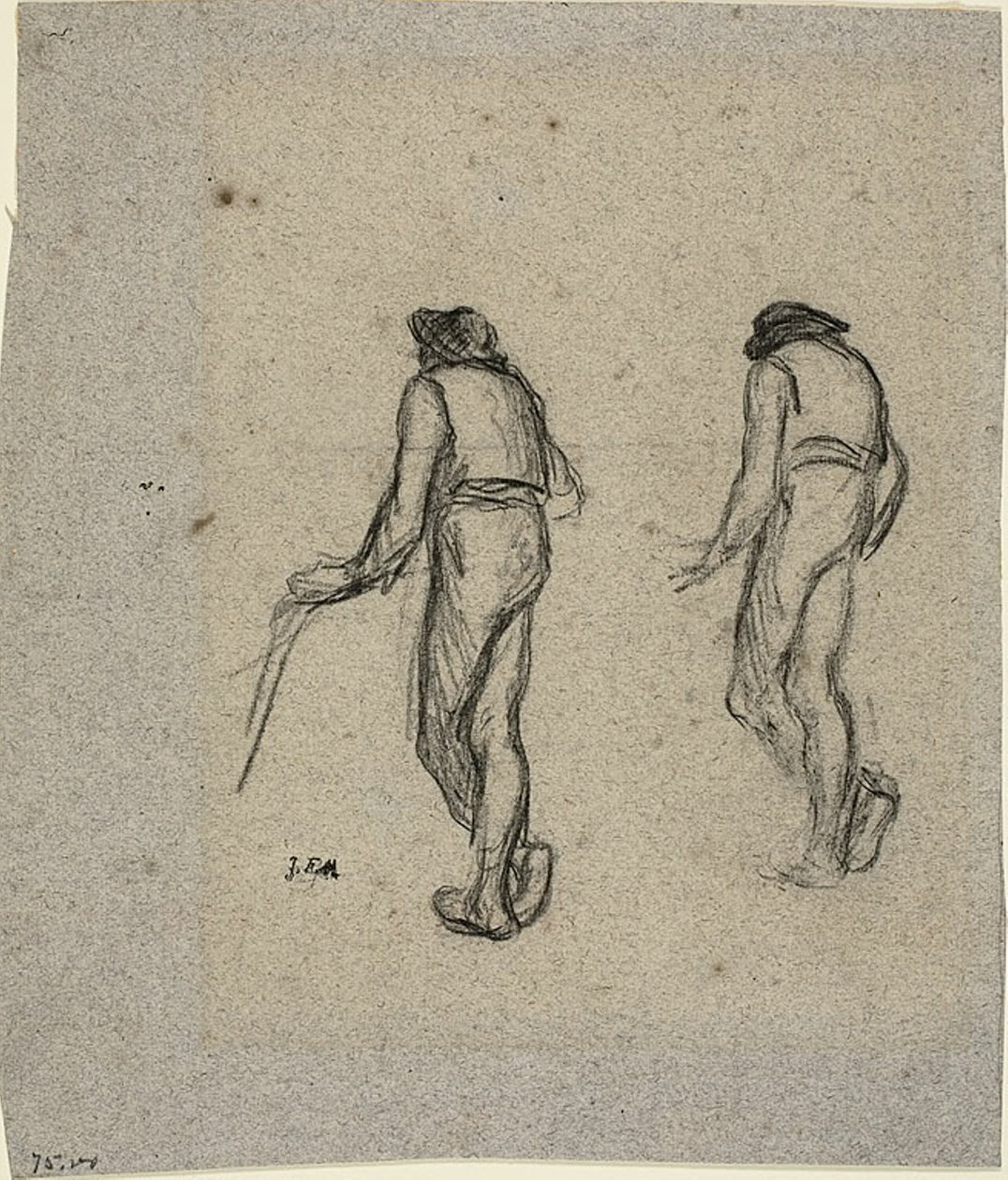 Két vázlat egy parasztról, hátulról nézve alkotó: Jean Francois Millet