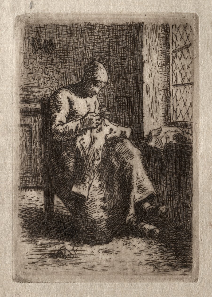 Nő varrás alkotó: Jean Francois Millet