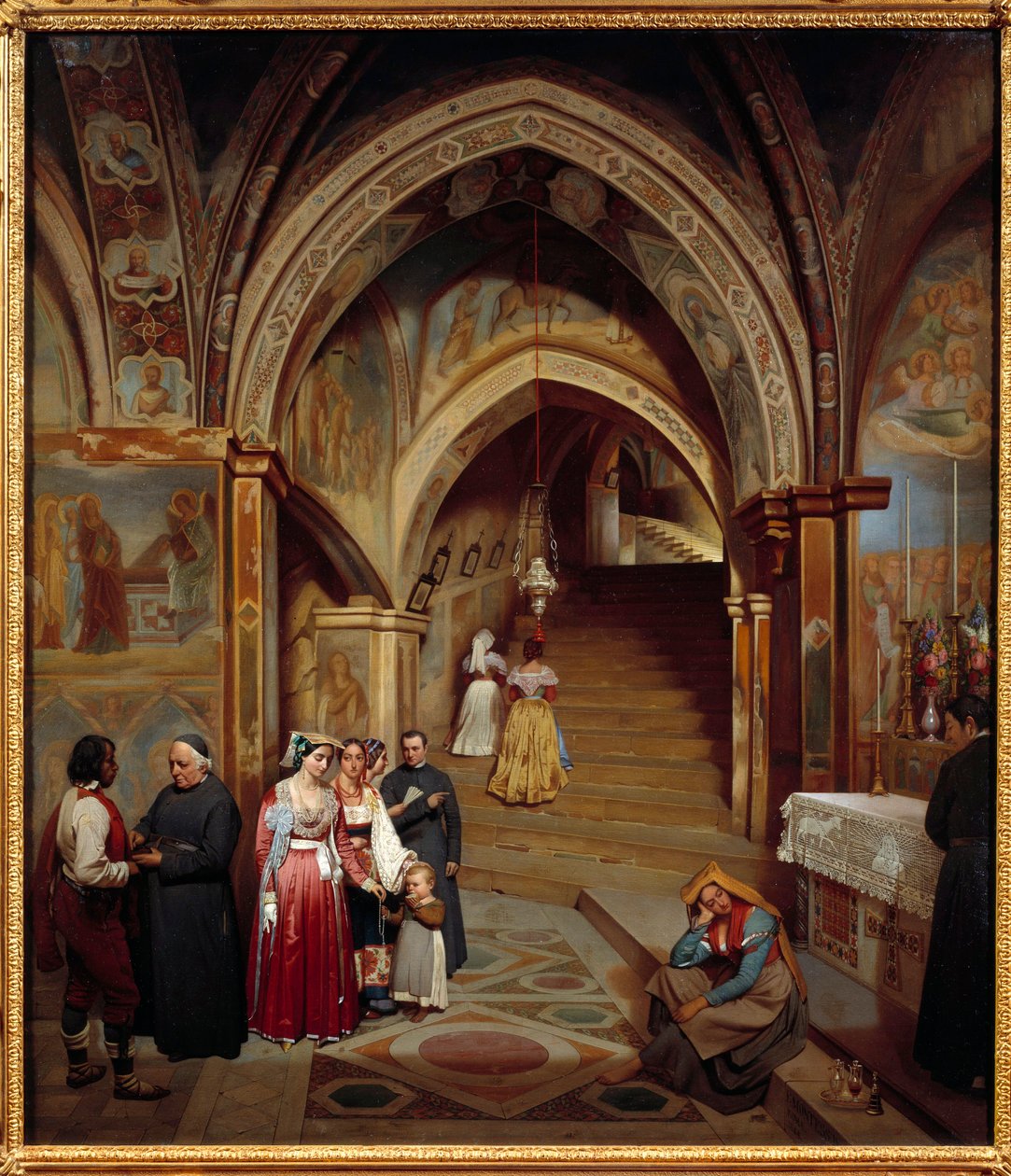Kilátás a San Subiaco bencés kolostor templomára Jean Francois Montessuy (1804-1876) festménye alkotó: Jean Francois Montessuy