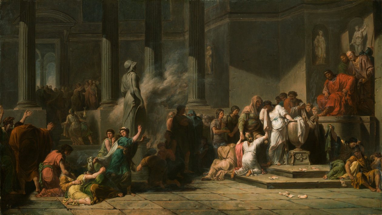 „Athéni lányok sorshúzás”, 18. század alkotó: Jean François Pierre Peyron