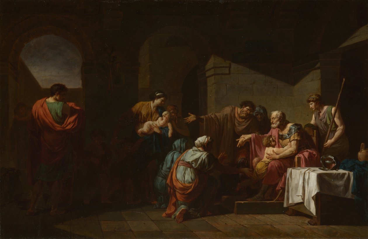 Belisarius vendégszeretetet kapott egy paraszttól, 1779 alkotó: Jean François Pierre Peyron