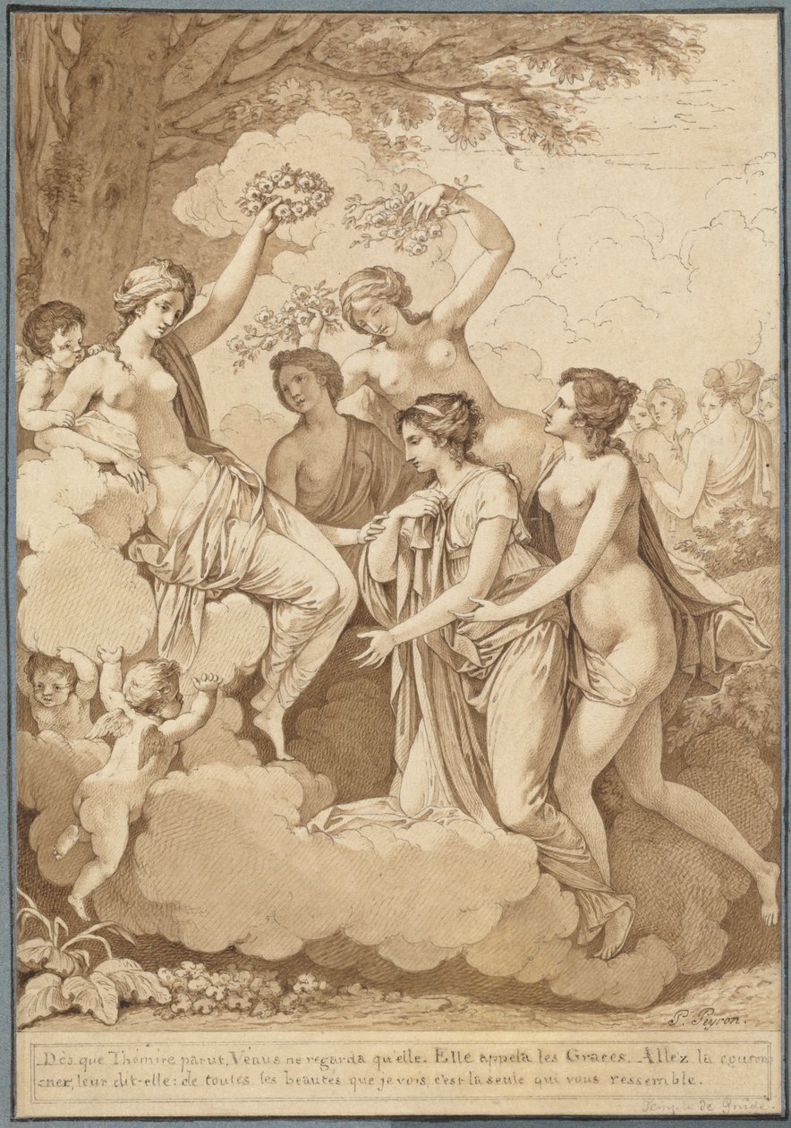 Vénusz és a Thémire-t megkoronázó Graces alkotó: Jean François Pierre Peyron