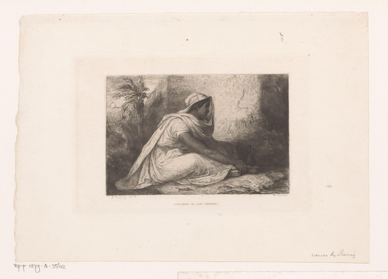 Ülő arab nő alkotó: Jean Francois Portaels