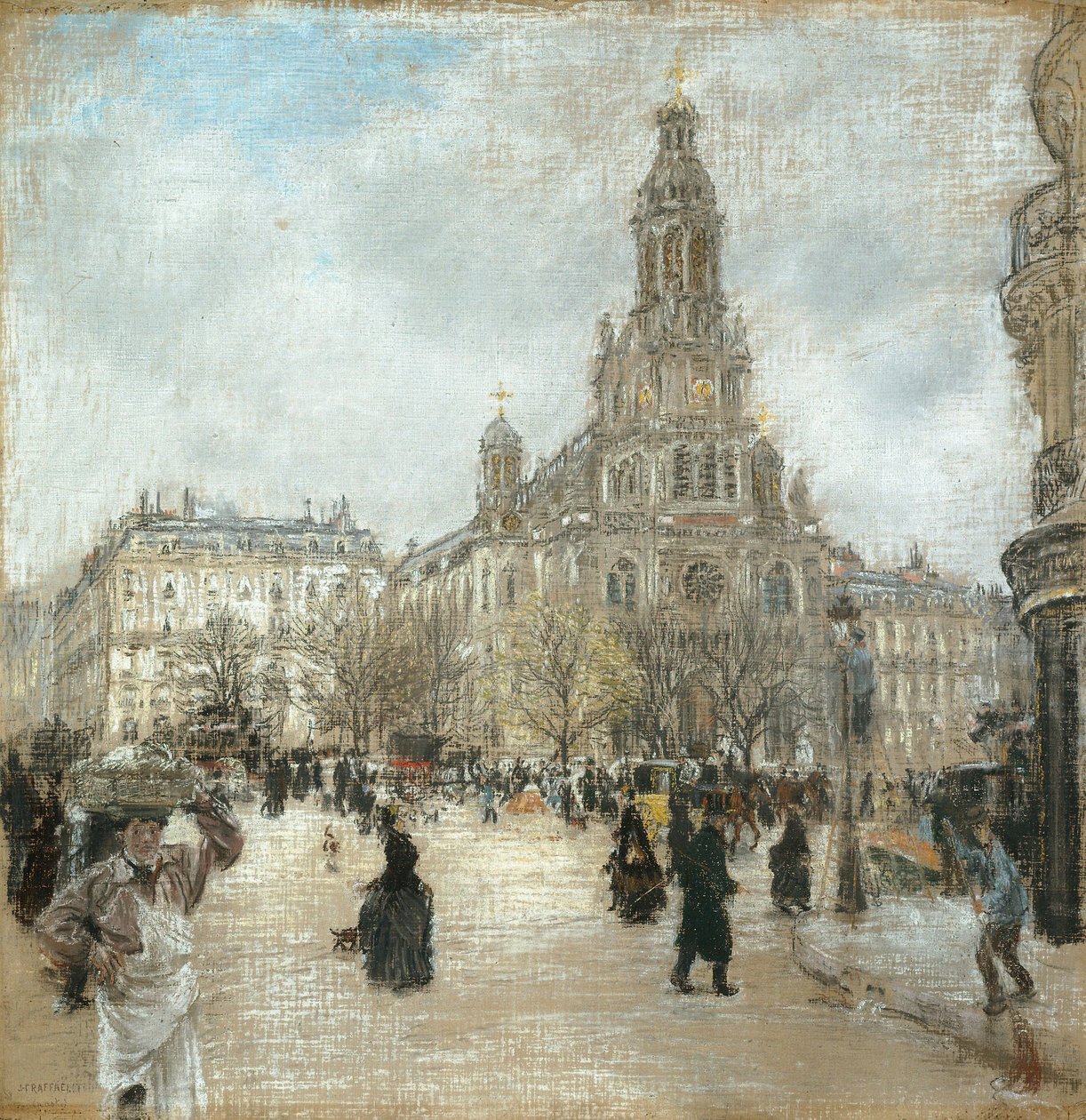 Place de la Trinité, Párizs, 1886 körül (olaj, vászon) alkotó: Jean Francois Rafaelli