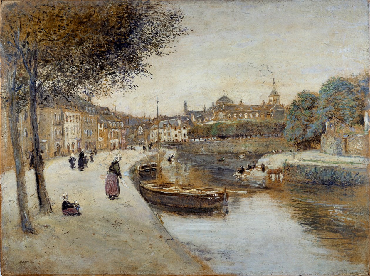 Egy csatorna Quimperle-ben Jean Francois Raffaelli (1850-1924) festménye, XX. század. Le Havre Szépművészeti Múzeum alkotó: Jean Francois Raffaelli