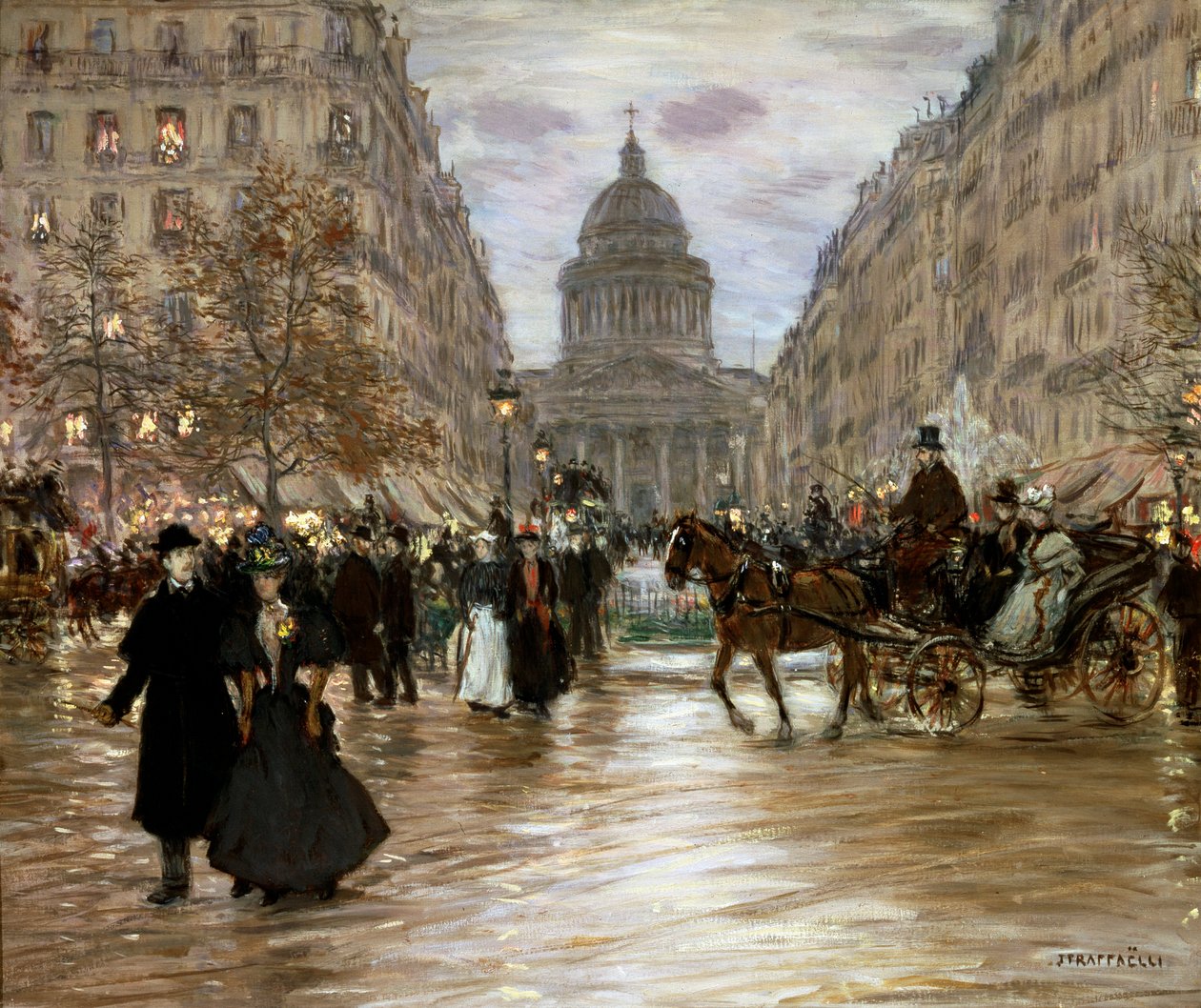 Boulevard Saint-Michel, 19. század vége vagy 20. század eleje. alkotó: Jean Francois Raffaelli
