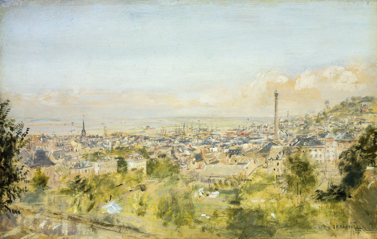 Honfleur, kilátás a Cote de Grace-re alkotó: Jean Francois Raffaelli