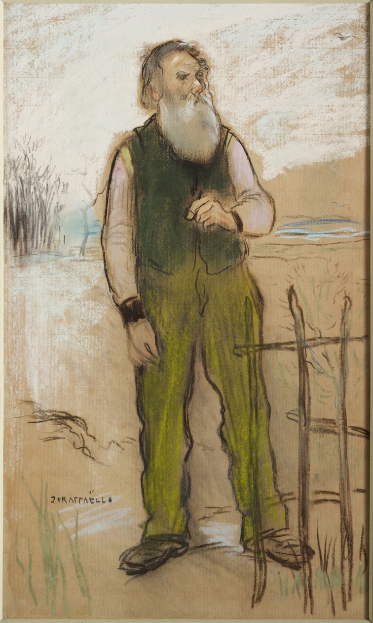 Ember a város szélén, 1885 körül (fekete kréta és pasztell, papír) alkotó: Jean Francois Raffaelli