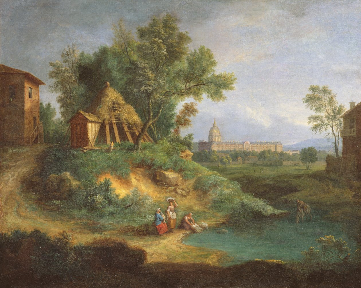 Hotel des Invalides, kilátás a Grenouillere-ből alkotó: Jean Francois, the Younger Millet