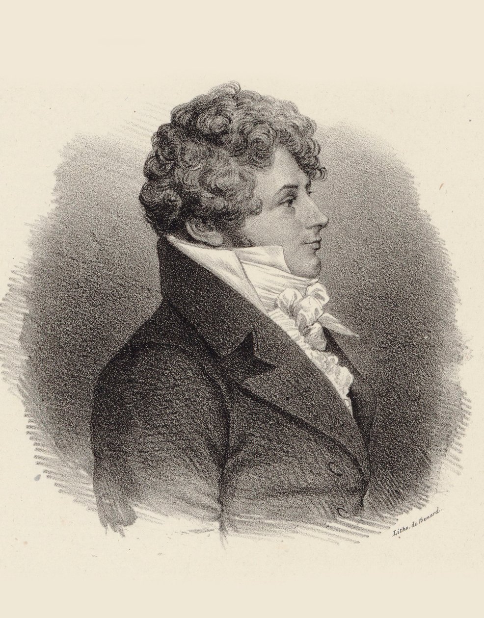 Daniel Steibelt zongoraművész és zeneszerző portréja 1765-1823, 1834. alkotó: Jean François Benard
