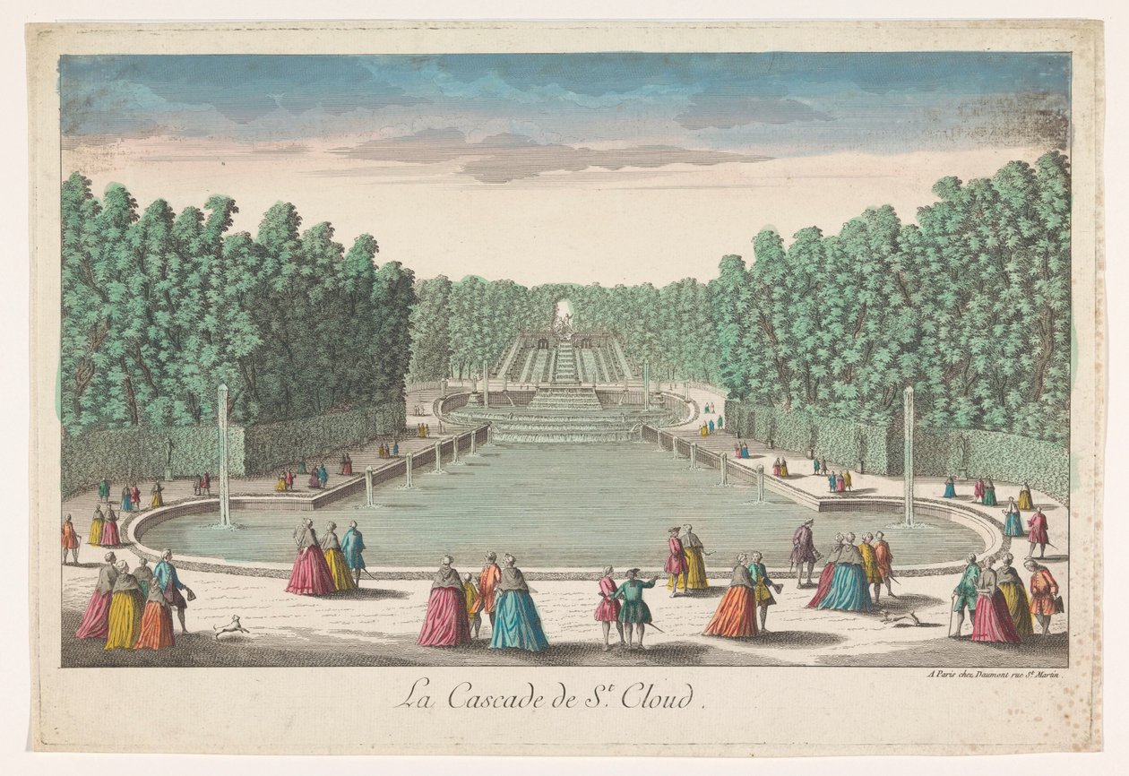 Kilátás a Château de Saint-Cloud kertjének kaszkádjaira La cascade de St. Cloud (cím az objektumon) alkotó: Jean François Daumont