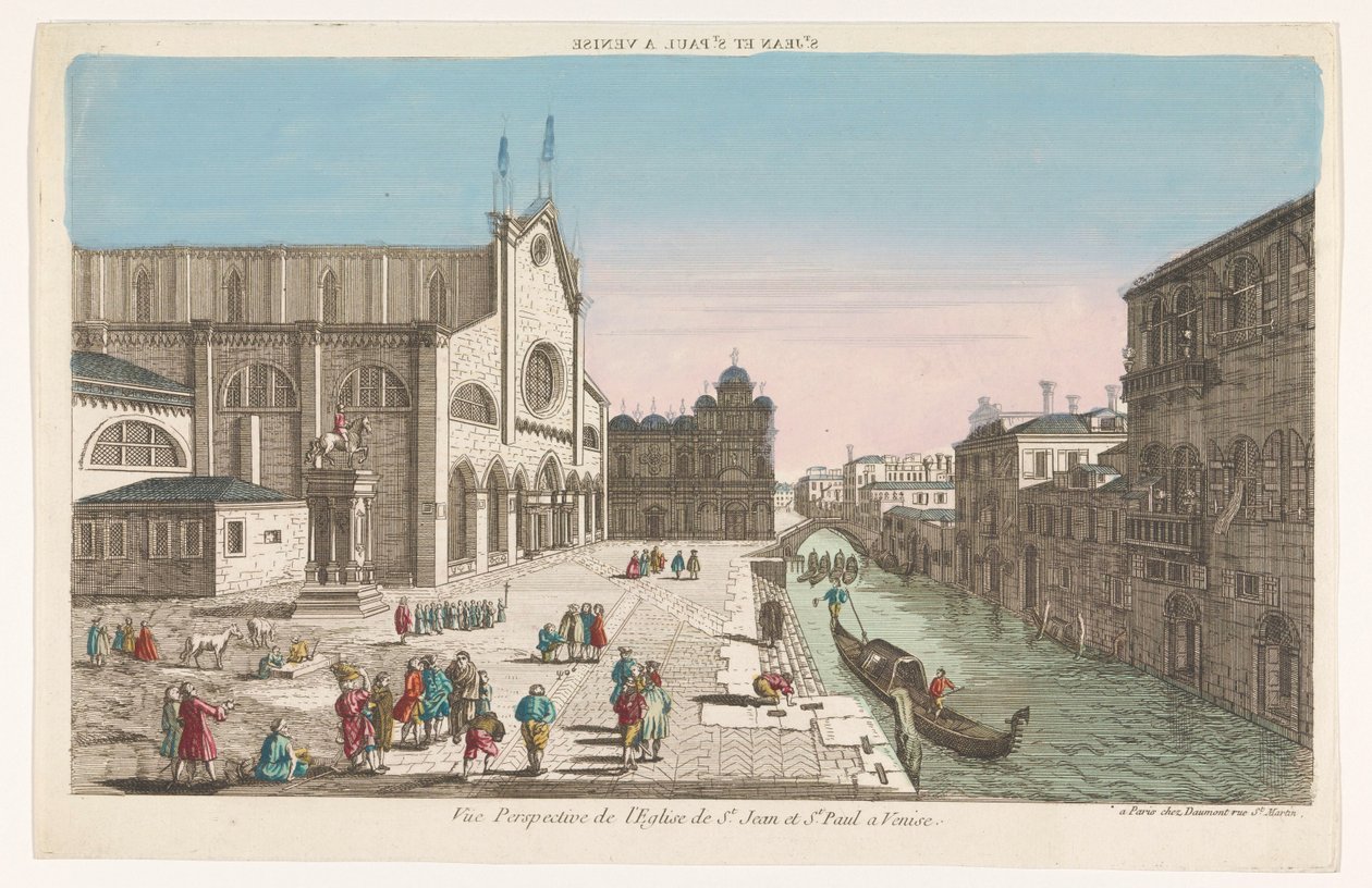 Kilátás a velencei Santi Giovanni e Paolo templomra St. Jean és St. Paul a Venise (cím a tárgyon) alkotó: Jean François Daumont