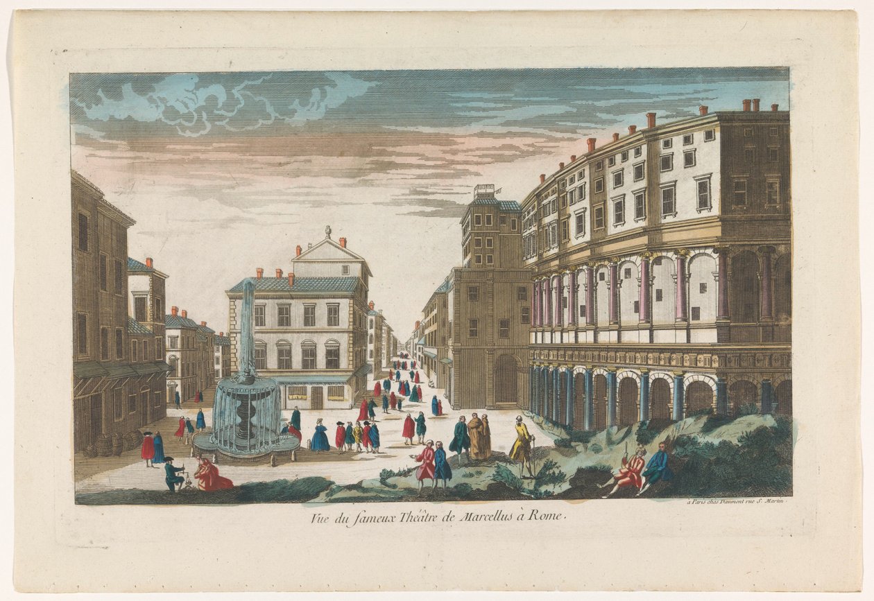 Kilátás a Marcellus Színházra Rómában Vue du fameux Theatre de Marcellus Rómában (cím a tárgyon) alkotó: Jean François Daumont