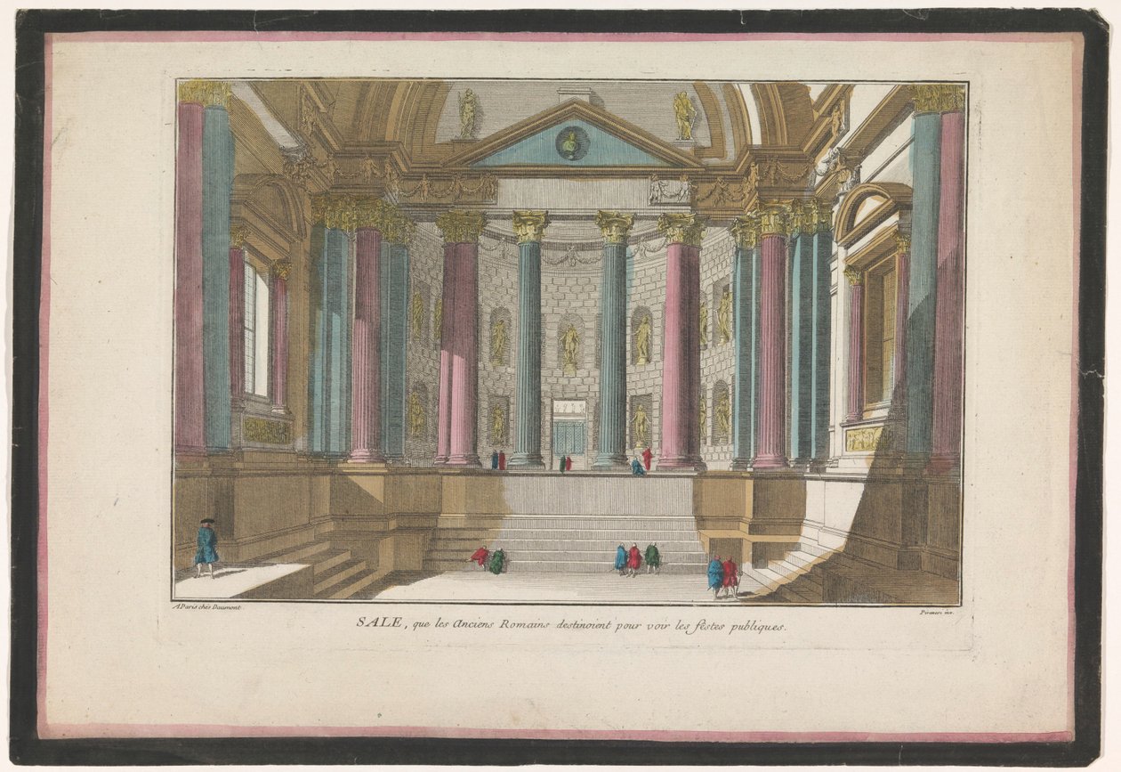 Kilátás egy római épület belsejére Eladó, que les anciens Romains destinoient pour voir les fêstes publiques (cím a tárgyon) alkotó: Jean François Daumont