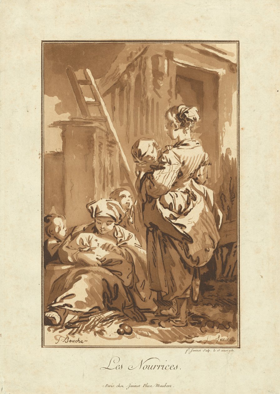 A nővérek alkotó: Jean François Janinet after François Boucher