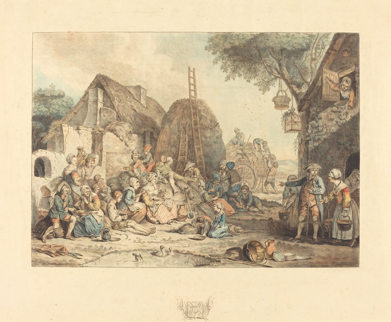 A szüretelők ebédje alkotó: Jean François Janinet after Pierre Alexandre Wille