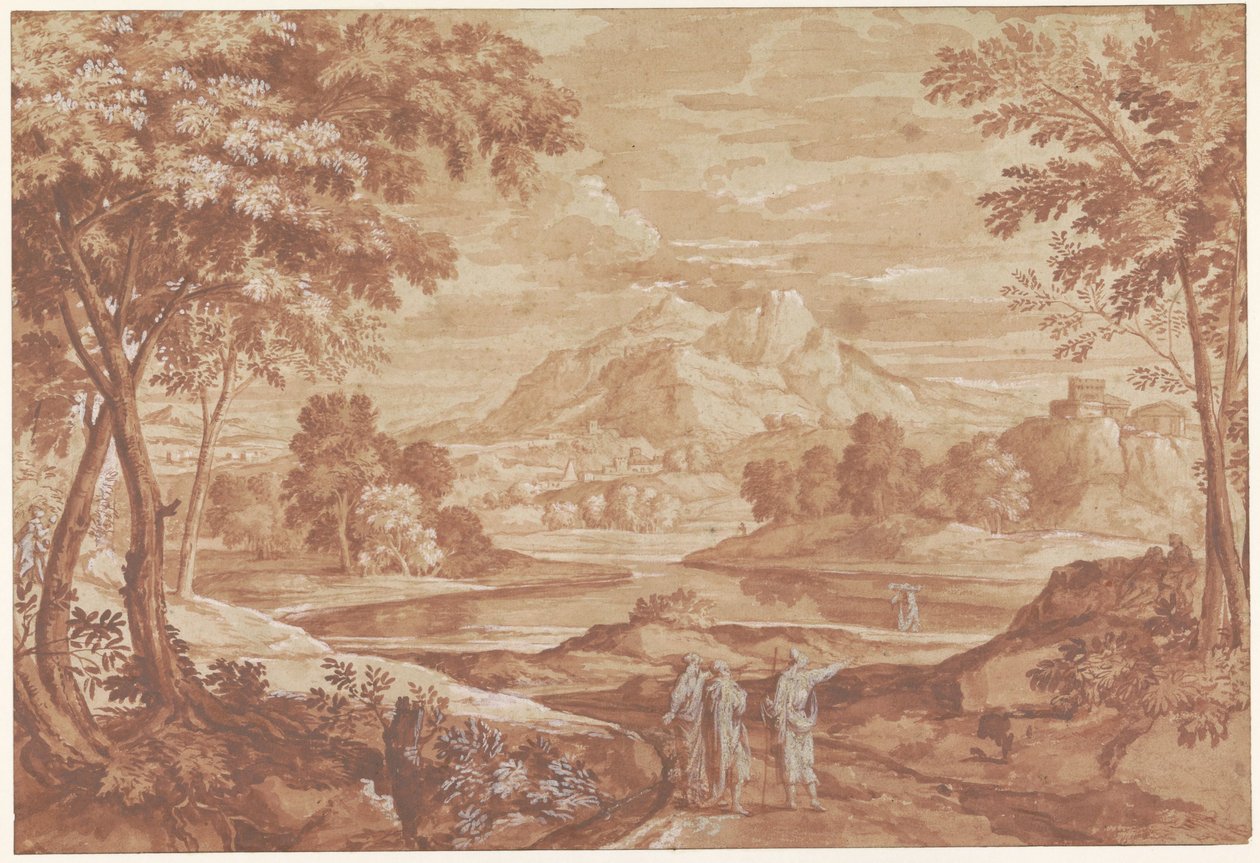 Árkádiai táj sétáló emberekkel alkotó: Jean François Millet (II)