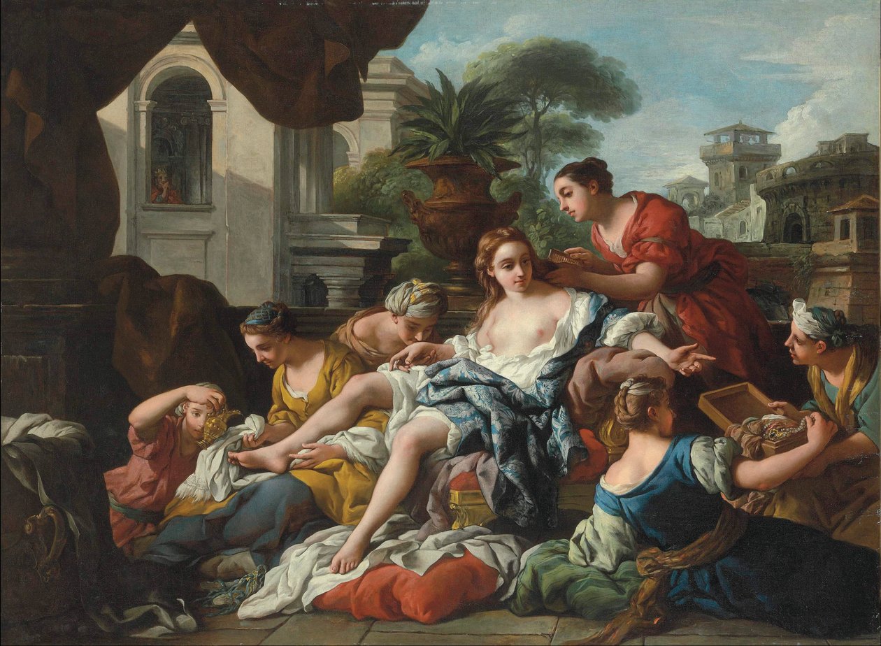 Batsaba az ő fürdőjében alkotó: Jean François de Troy
