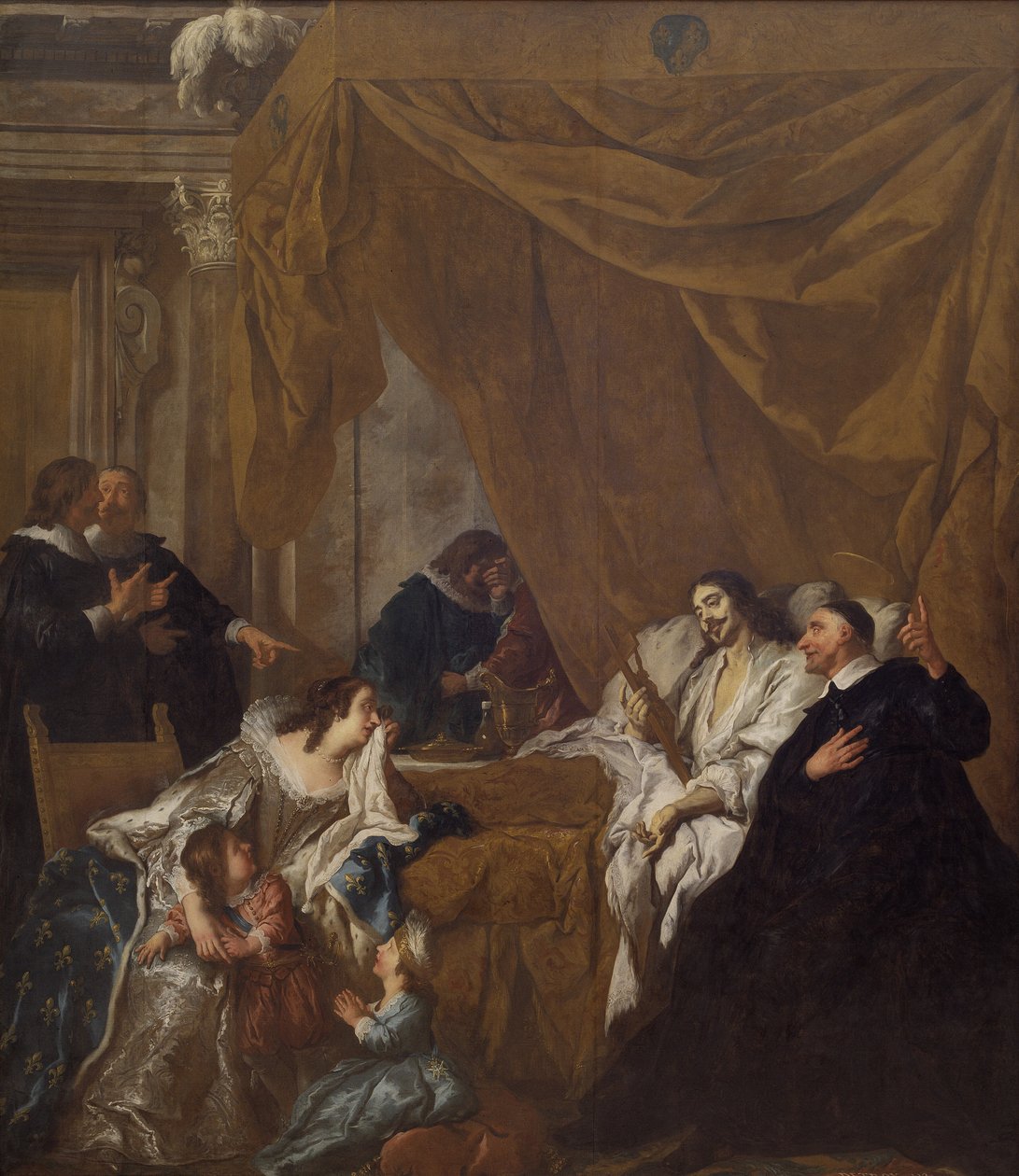 Szent Pál Szent Vince XIII. Lajos halálos ágyán alkotó: Jean François de Troy