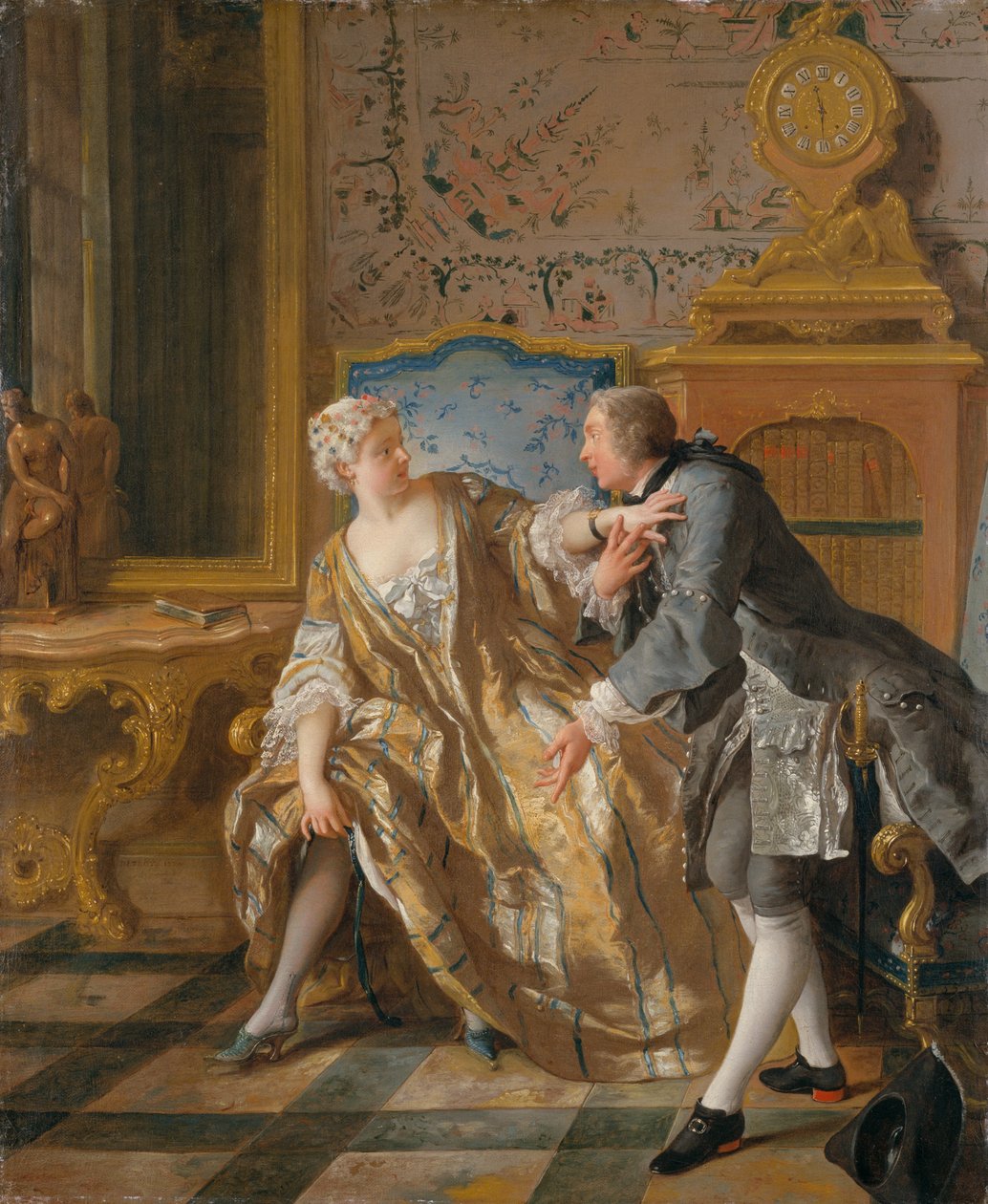Harisnyakötő, 1724. alkotó: Jean François de Troy