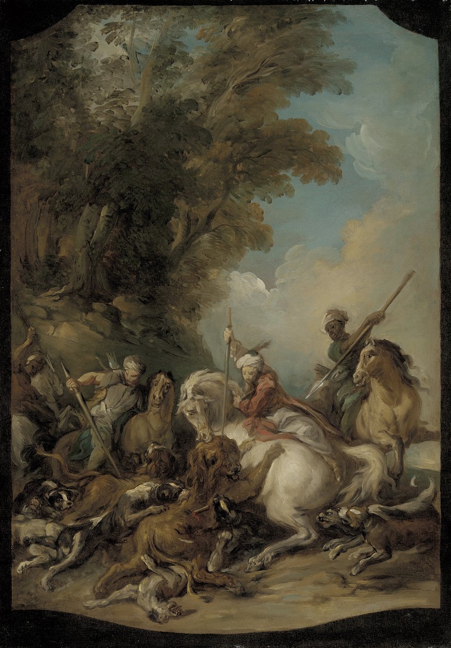 Oroszlánvadászat, 1735 alkotó: Jean François de Troy