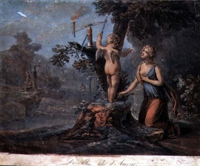 A szerelem szemaforja, vésette Pierre Michel Alix (1762-1817) (színes metszet) alkotó: Jean Frederic (after) Schall
