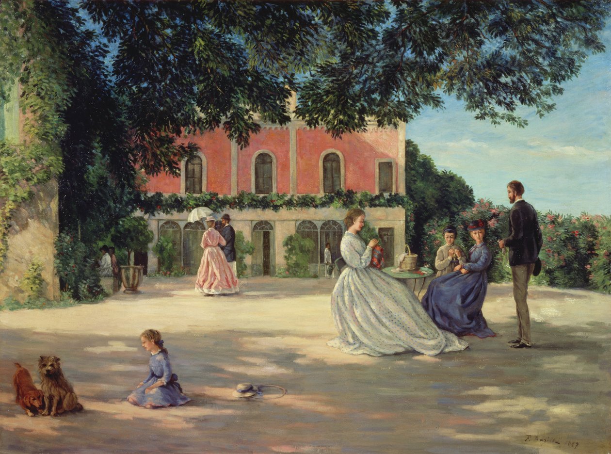 Családi találkozó a Merici teraszon alkotó: Jean Frederic Bazille