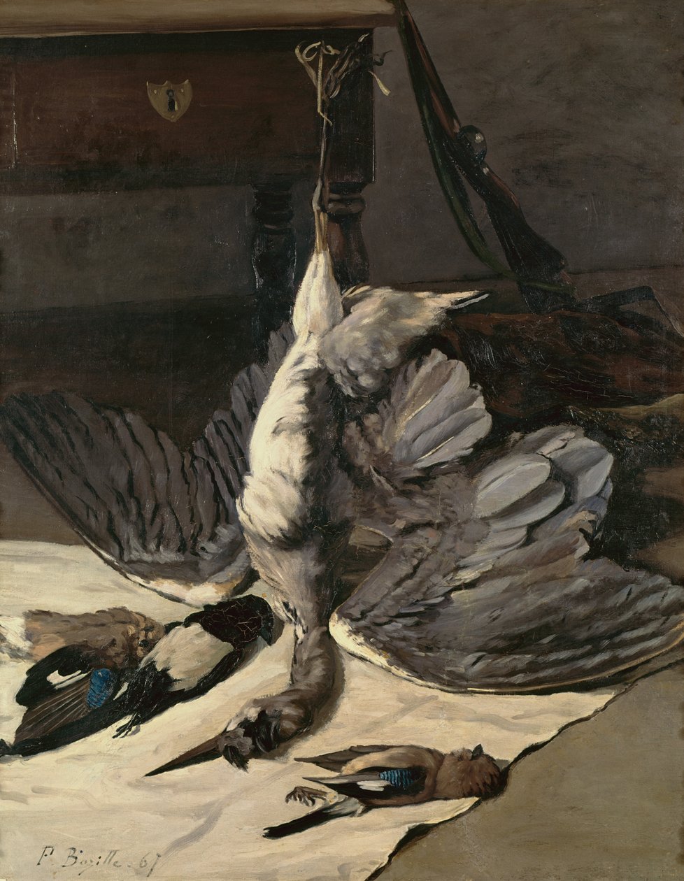 Csendélet Heronnal, 1867 alkotó: Jean Frederic Bazille