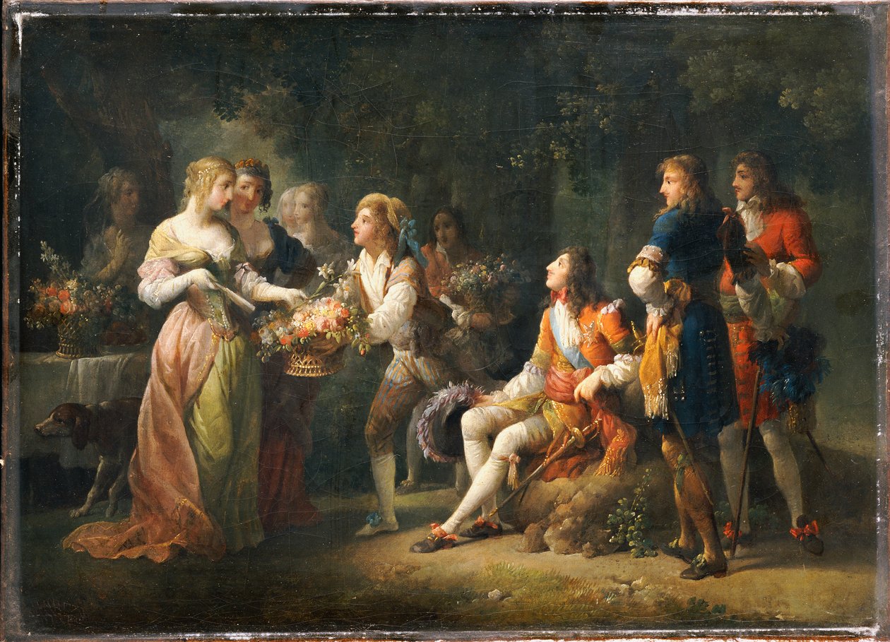 XIV. Lajos francia kijelenti szerelmét Louise de la Valliere iránt alkotó: Jean Frederic Schall