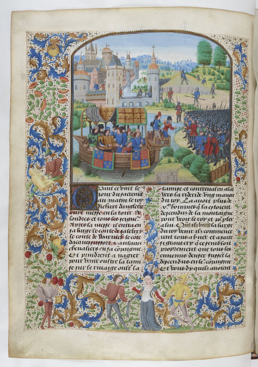 Jean Froissart, Krónikák, 154v, 12148 btv1b8438605hf336, eredetiben alkotó: Jean Froissart