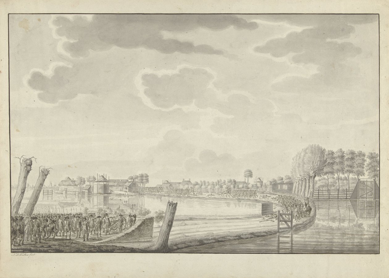 Támadás Ouderkerk aan de Amstelnél, 1787 alkotó: Jean George Teissier (signed by artist)
