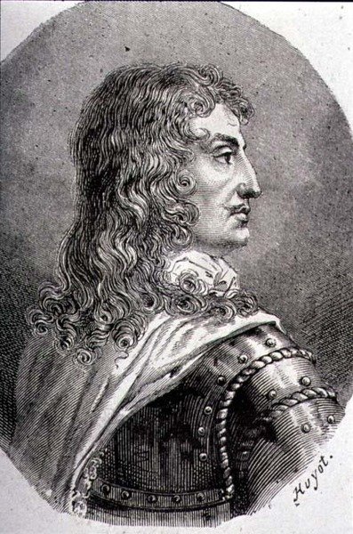 Francois, La Rochefoucauld hercegének portréja (1613-80) (metszet) alkotó: Jean Georges (after) Huyot