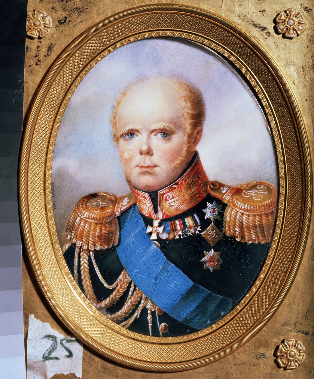 Konstantin Pavlovics orosz nagyherceg portréja (1779-1831) (Konstantin Pavlovics orosz nagyherceg portréja). Jean Henri Benner (1776-1836) festménye. akvarell papíron alkotó: Jean Henri Benner