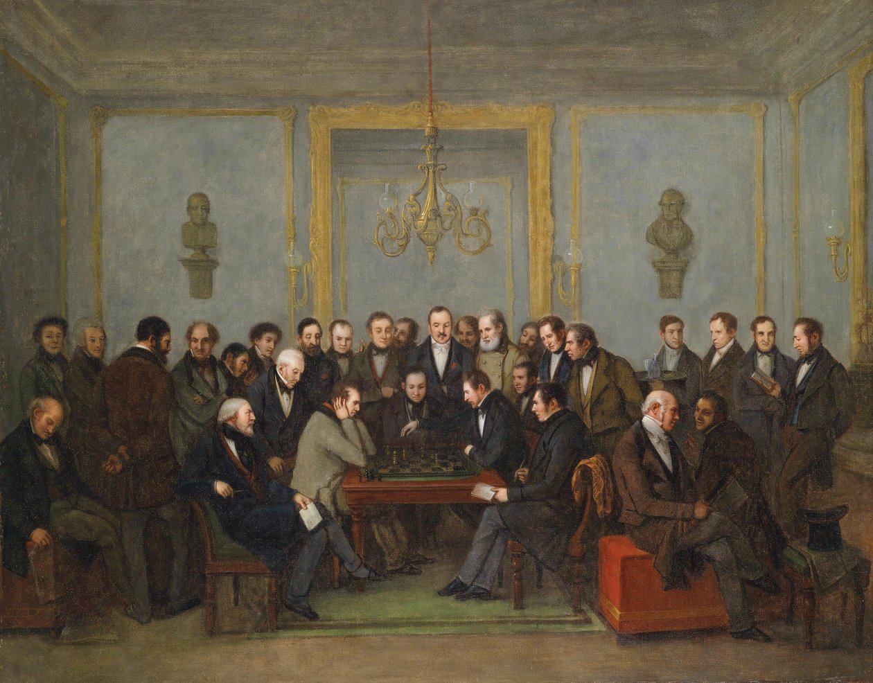 Epikus sakkmérkőzés Pierre Saint Amant és Howard Staunton között 1843-ban alkotó: Jean Henri Marlet